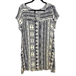 Paparazzy Black + Tan Aztec Tribal Keyhole Front Sundress Large